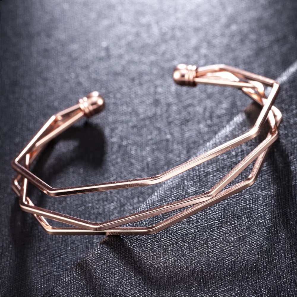 2/$20 Rose Gold Tone Layered Bangle Bracelet